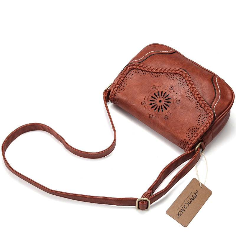 Buy Vintage Leather Hollow Out Crossbody Shoulder Bag Online Australia at BargainTown