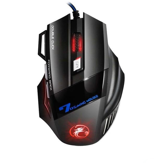 Buy Silent Click 5500 DPI LED Optical Wired Pro Gaming Mouse Online Australia at BargainTown