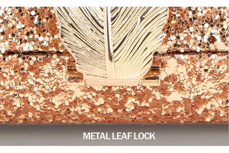 Buy Bling Metal Leaf Hard Case Clutch Online Australia at BargainTown
