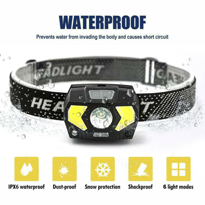 Buy Head Torch LED Headlight COB Camping Headlamp USB Rechargeable Online Australia at BargainTown