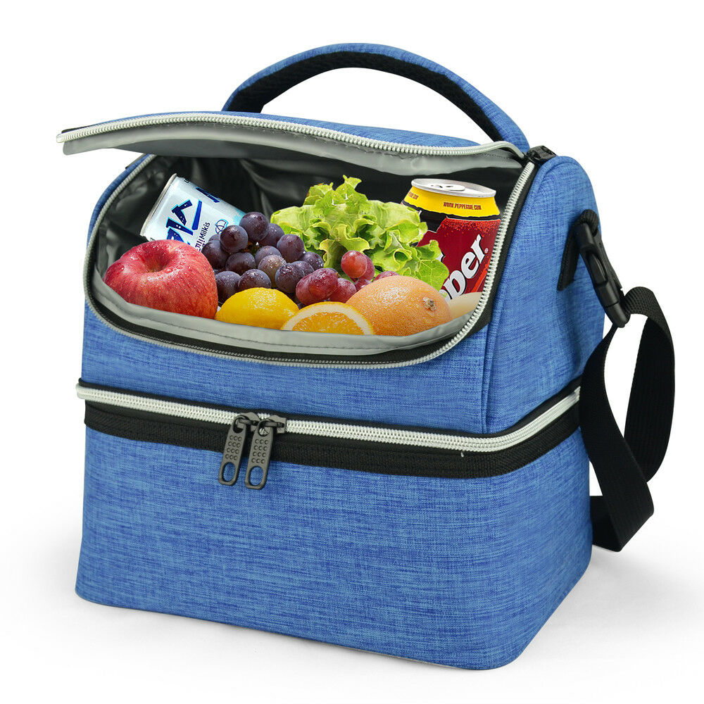 Buy 12L Dual Compartment Insulated Lunch Bag Cooler Bag - Blue Online Australia at BargainTown